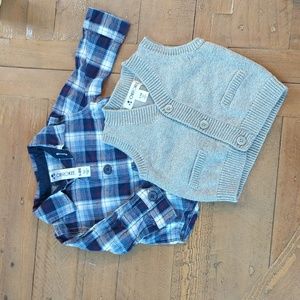 Cherokee 0-3mo flannel with vest